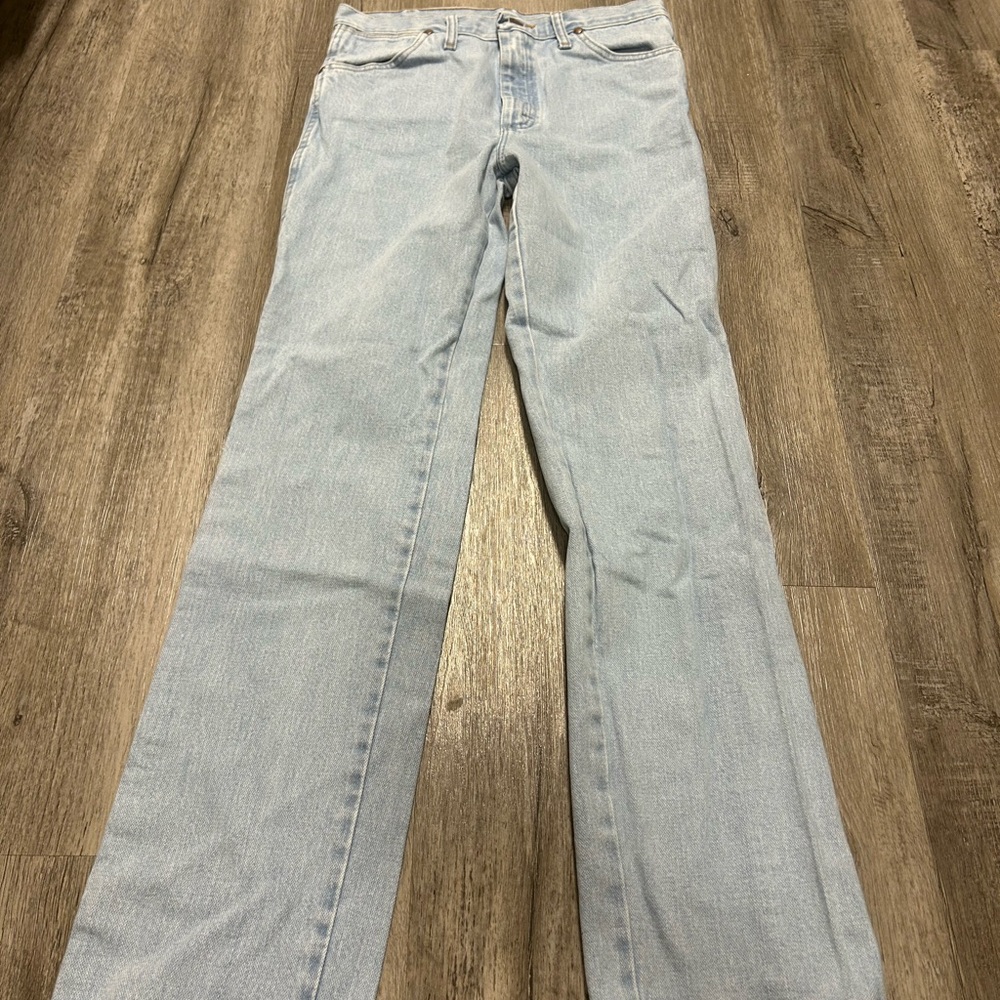 Wrangler Light Blue Denim Jeans with Brown Patch